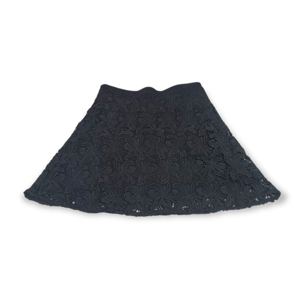 Ann Taylor Loft Black Brocade Lace Mini Skirt Size Extra Small XS